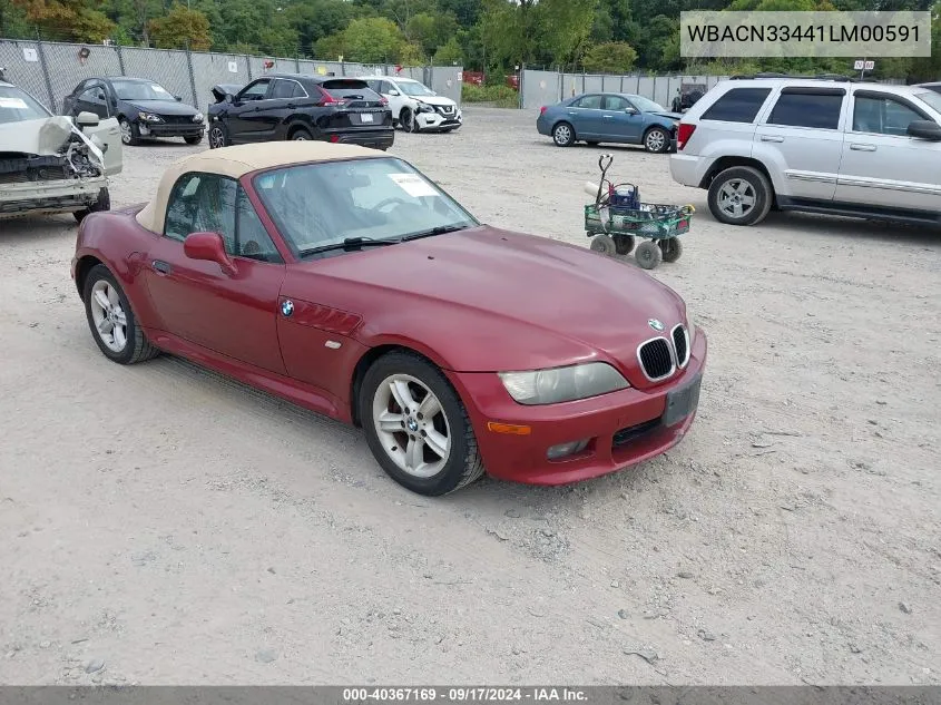 WBACN33441LM00591 2001 BMW Z3 2.5I