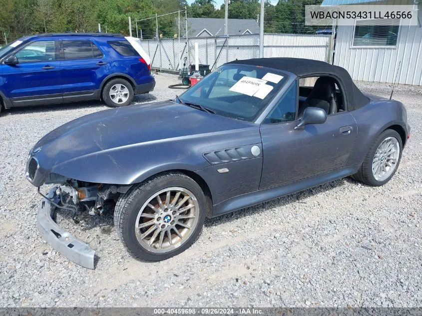 2001 BMW Z3 3.0I VIN: WBACN53431LL46566 Lot: 40459698