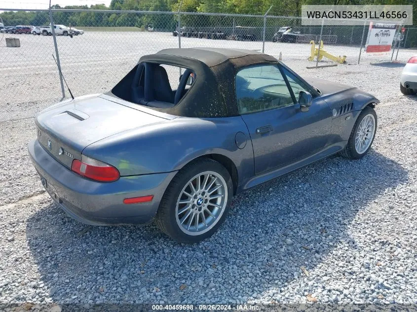 2001 BMW Z3 3.0I VIN: WBACN53431LL46566 Lot: 40459698