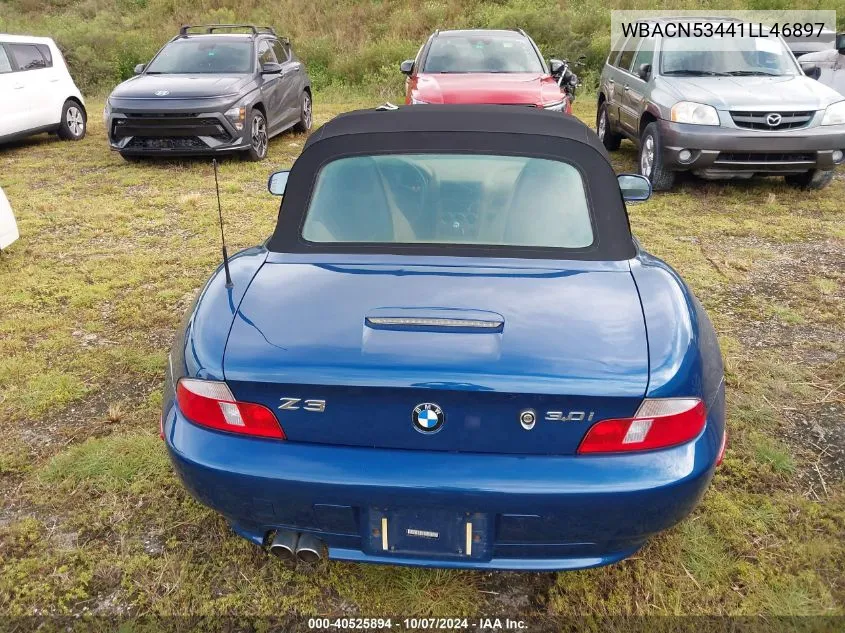 2001 BMW Z3 3.0 VIN: WBACN53441LL46897 Lot: 40525894