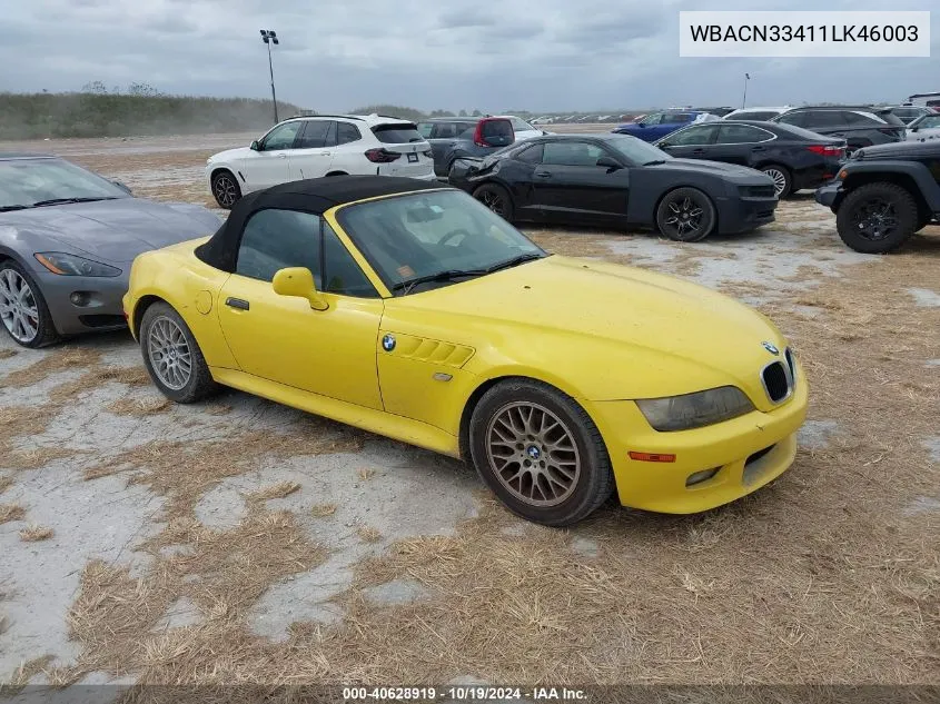 WBACN33411LK46003 2001 BMW Z3 2.5