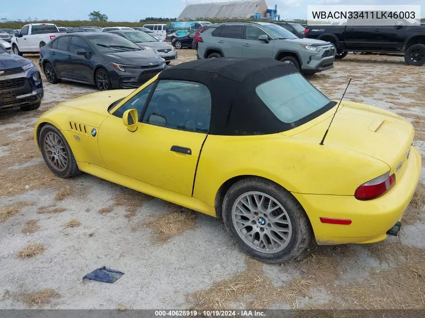 WBACN33411LK46003 2001 BMW Z3 2.5