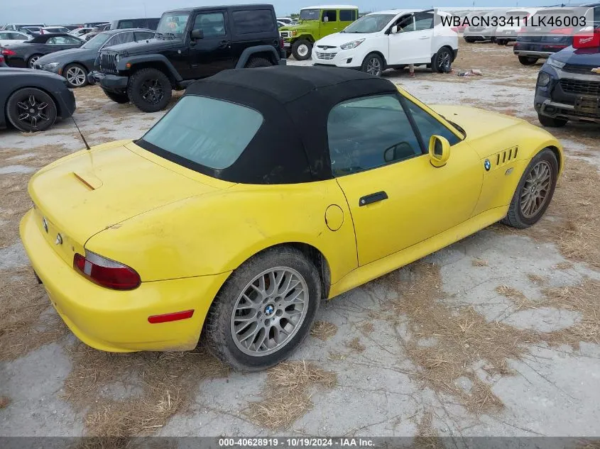 WBACN33411LK46003 2001 BMW Z3 2.5