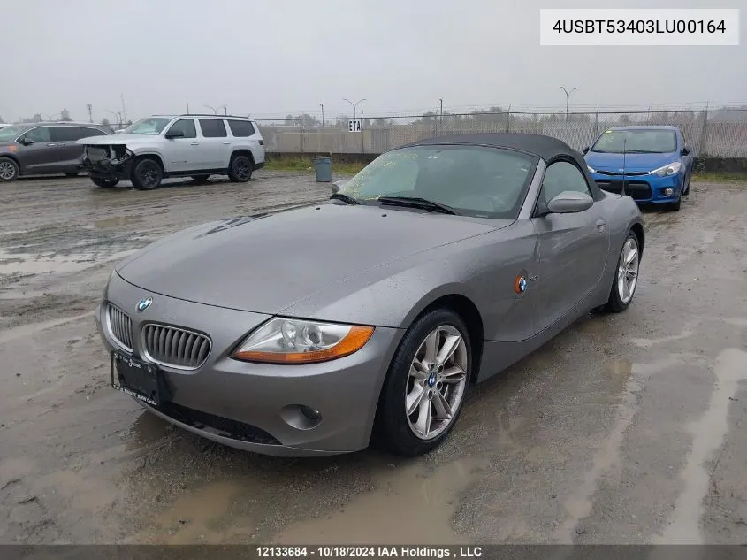 2003 BMW Z4 VIN: 4USBT53403LU00164 Lot: 12133684