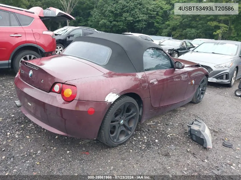 4USBT53493LT20586 2003 BMW Z4 3.0I