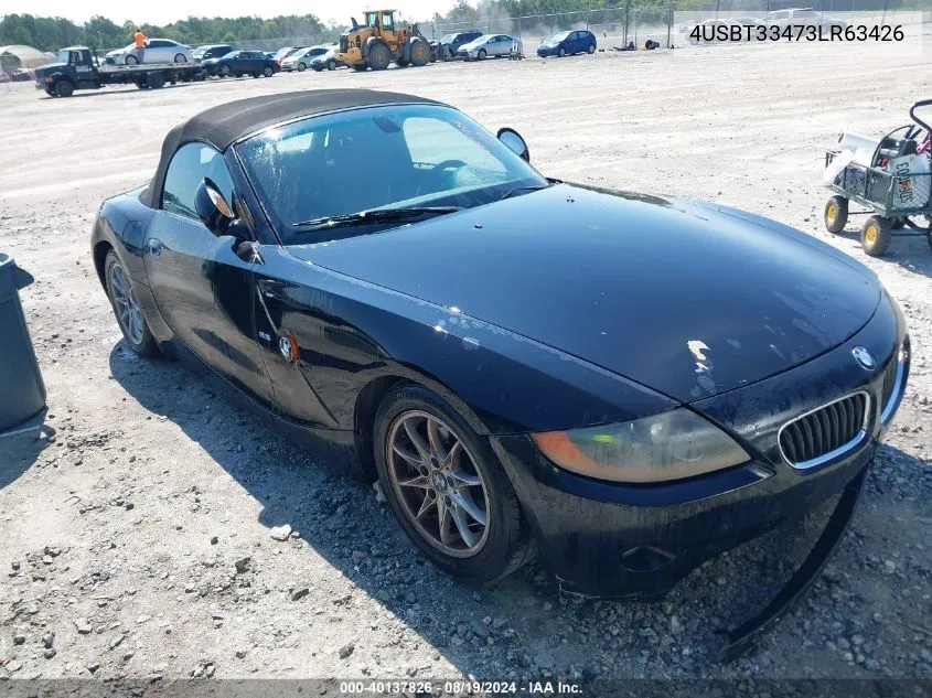 2003 BMW Z4 2.5I VIN: 4USBT33473LR63426 Lot: 40137826