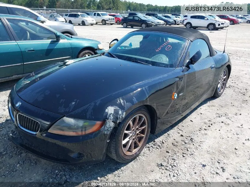 4USBT33473LR63426 2003 BMW Z4 2.5I