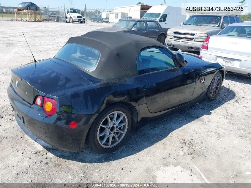 4USBT33473LR63426 2003 BMW Z4 2.5I