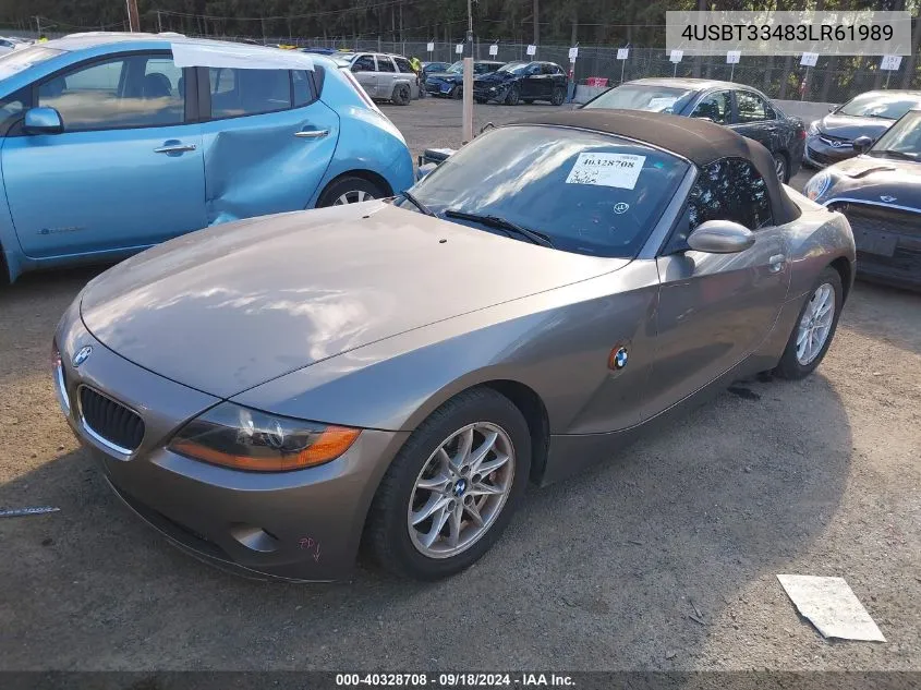 4USBT33483LR61989 2003 BMW Z4 2.5I