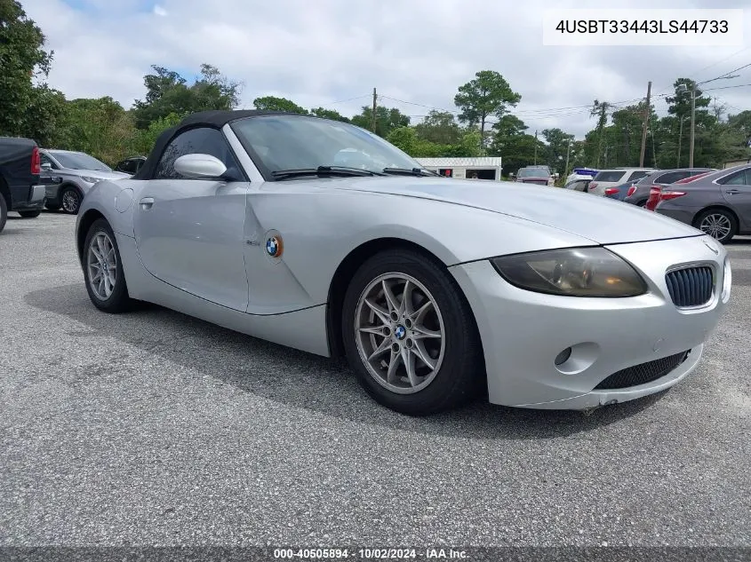 2003 BMW Z4 2.5 VIN: 4USBT33443LS44733 Lot: 40505894