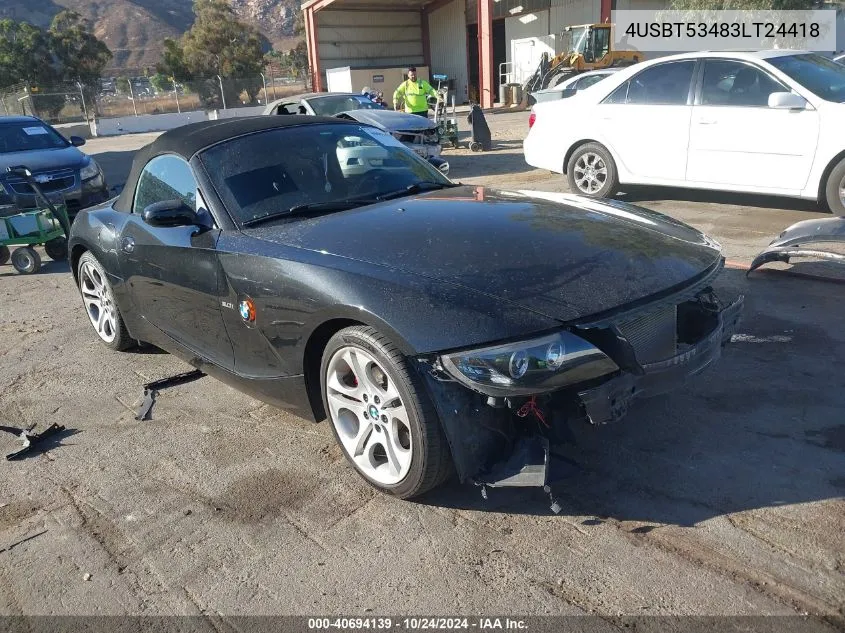 2003 BMW Z4 3.0I VIN: 4USBT53483LT24418 Lot: 40694139