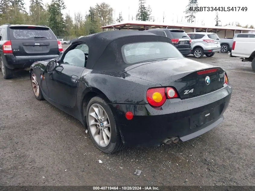 4USBT33443LS41749 2003 BMW Z4 2.5