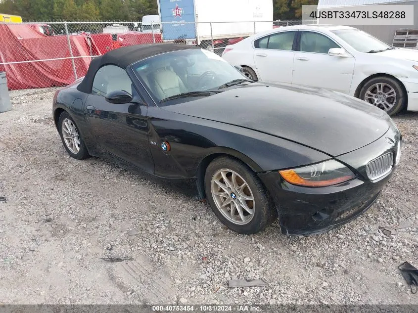 2003 BMW Z4 2.5I VIN: 4USBT33473LS48288 Lot: 40753454