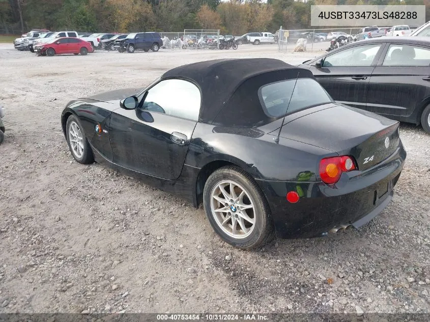 2003 BMW Z4 2.5I VIN: 4USBT33473LS48288 Lot: 40753454