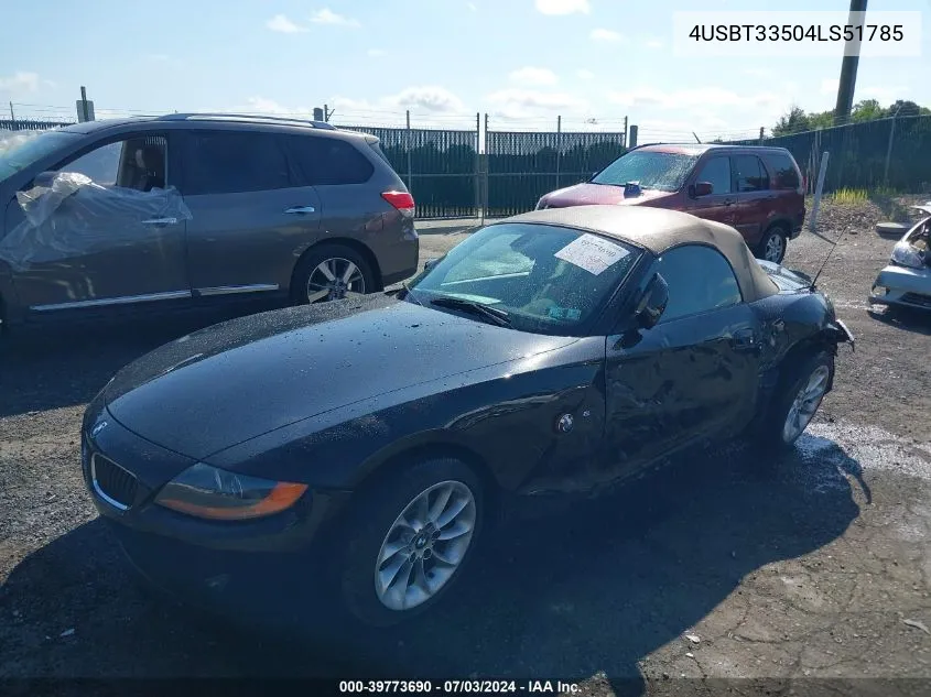 4USBT33504LS51785 2004 BMW Z4 2.5I