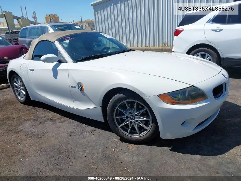 2004 BMW Z4 2.5I VIN: 4USBT335X4LS55276 Lot: 40200849