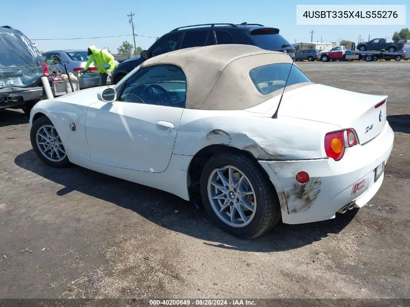 2004 BMW Z4 2.5I VIN: 4USBT335X4LS55276 Lot: 40200849