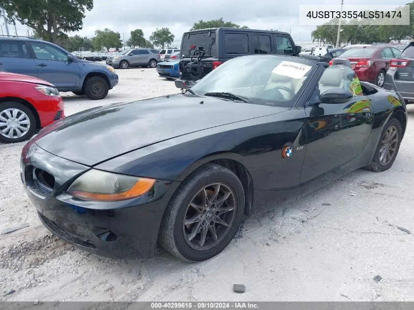 4USBT33554LS51474 2004 BMW Z4 2.5