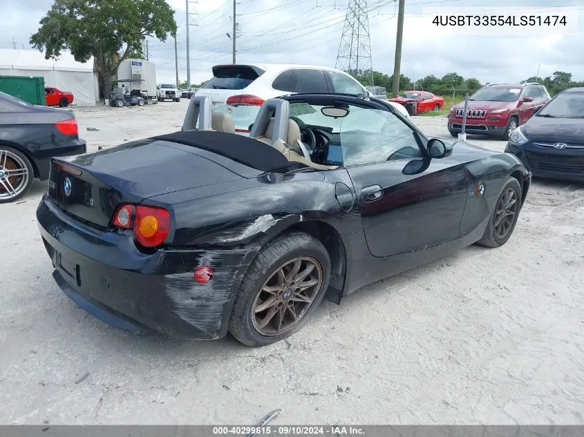 4USBT33554LS51474 2004 BMW Z4 2.5