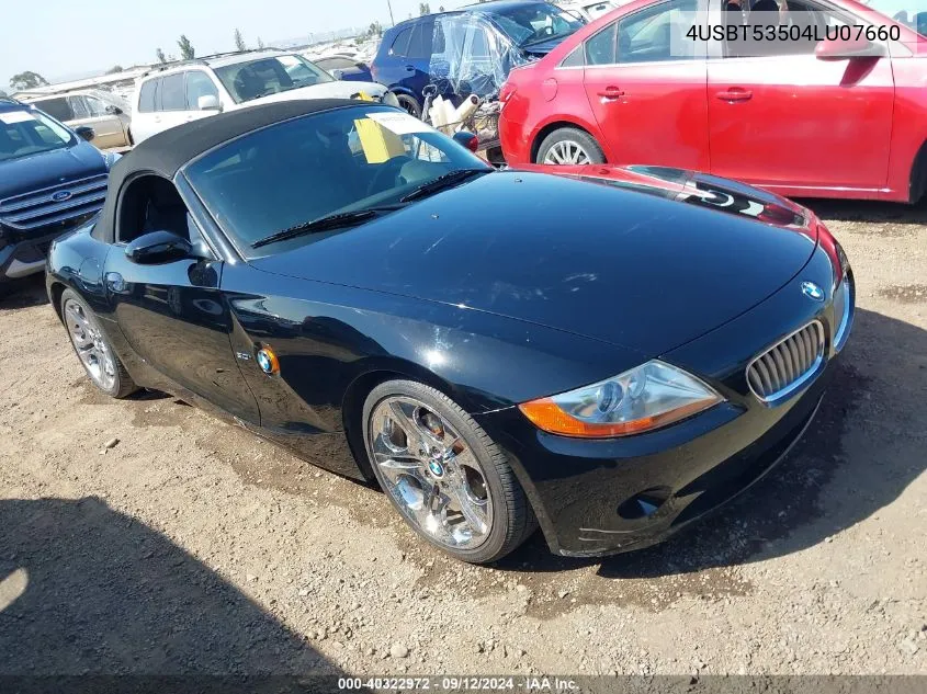 4USBT53504LU07660 2004 BMW Z4 3.0I