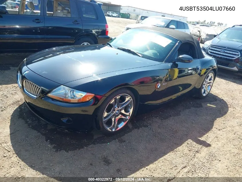 2004 BMW Z4 3.0I VIN: 4USBT53504LU07660 Lot: 40322972