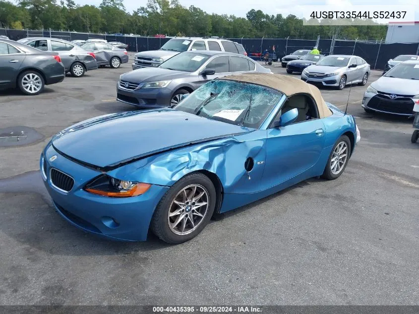 4USBT33544LS52437 2004 BMW Z4 2.5I