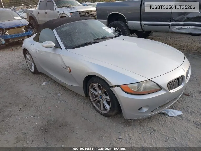 2004 BMW Z4 3.0I VIN: 4USBT53564LT25206 Lot: 40710551