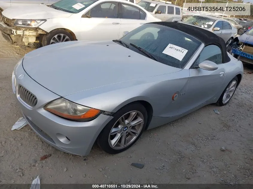 2004 BMW Z4 3.0I VIN: 4USBT53564LT25206 Lot: 40710551