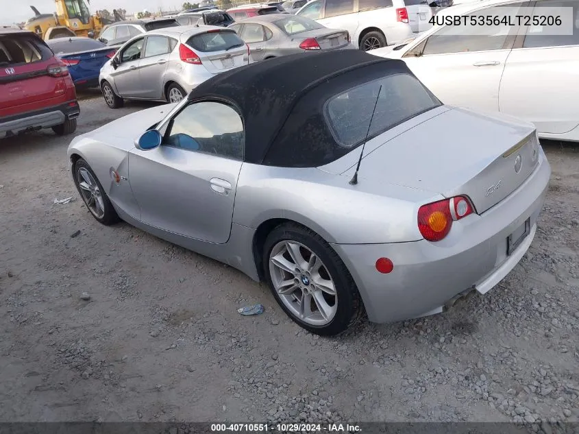 2004 BMW Z4 3.0I VIN: 4USBT53564LT25206 Lot: 40710551