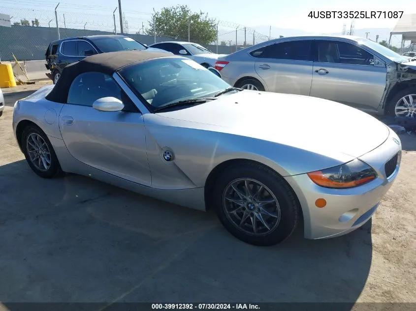 4USBT33525LR71087 2005 BMW Z4 2.5I