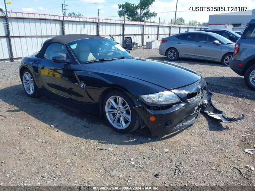 4USBT53585LT28187 2005 BMW Z4 3.0I