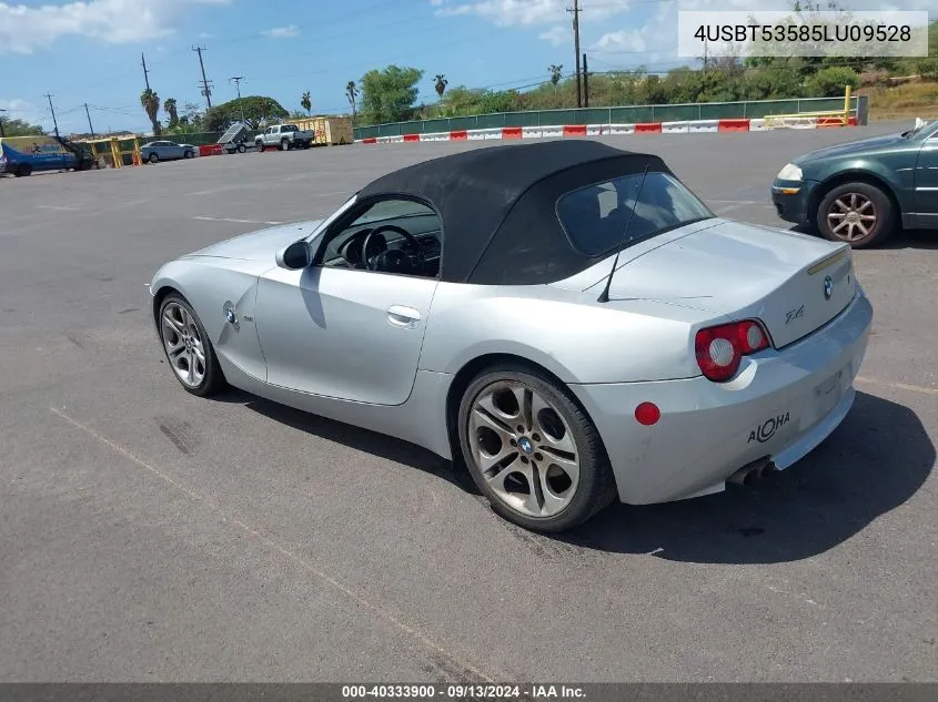 2005 BMW Z4 3.0I VIN: 4USBT53585LU09528 Lot: 40333900