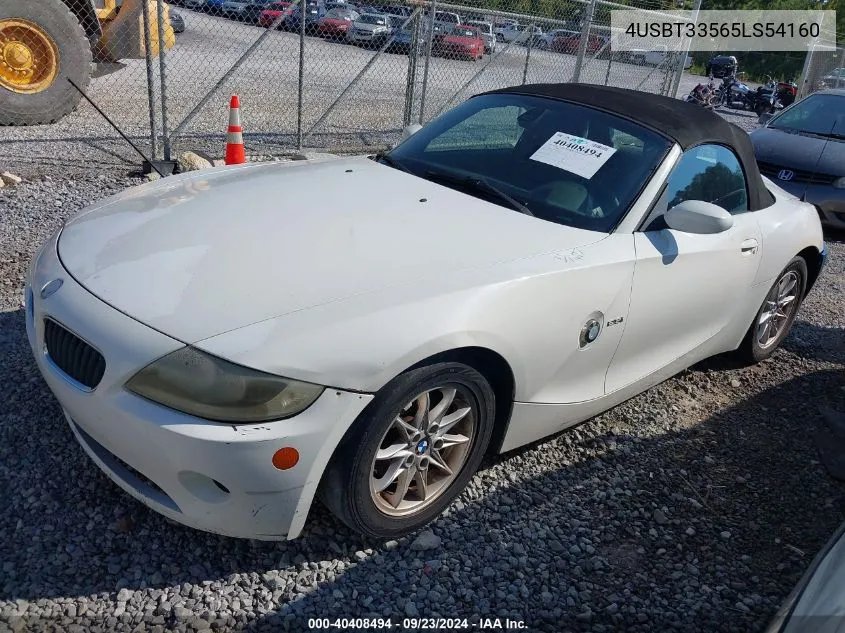 2005 BMW Z4 2.5I VIN: 4USBT33565LS54160 Lot: 40408494