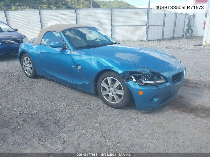 2005 BMW Z4 2.5I VIN: 4USBT33505LR71573 Lot: 40477985