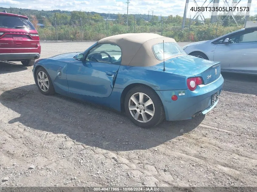 2005 BMW Z4 2.5I VIN: 4USBT33505LR71573 Lot: 40477985