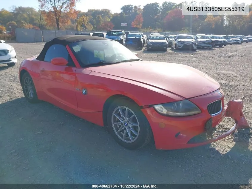 2005 BMW Z4 2.5I VIN: 4USBT33505LS55319 Lot: 40662784