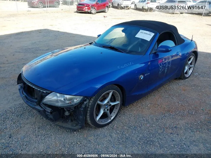 2006 BMW Z4 3.0Si VIN: 4USBU53526LW91647 Lot: 40288606