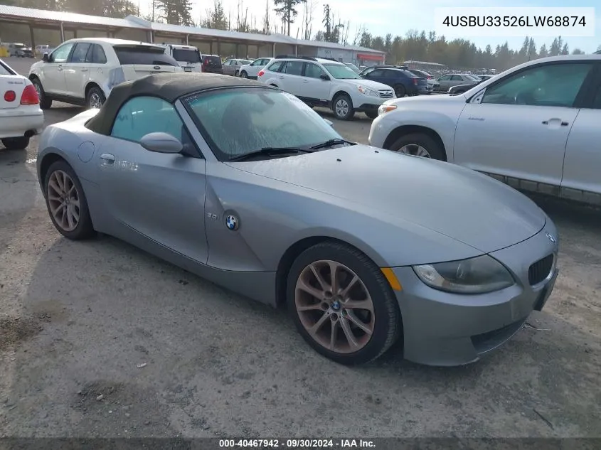 2006 BMW Z4 3.0 VIN: 4USBU33526LW68874 Lot: 40467942