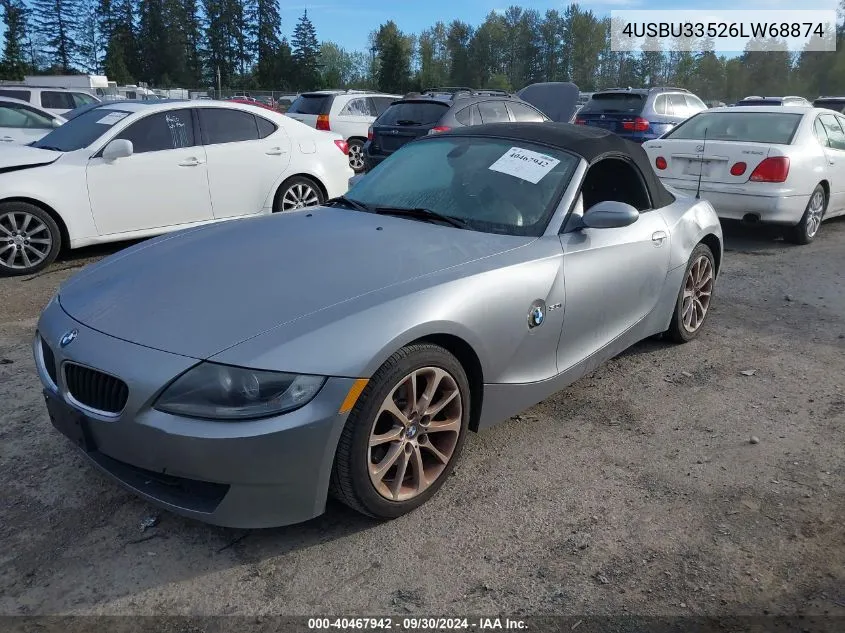 2006 BMW Z4 3.0 VIN: 4USBU33526LW68874 Lot: 40467942