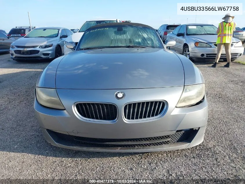 2006 BMW Z4 3.0I VIN: 4USBU33566LW67758 Lot: 40477279