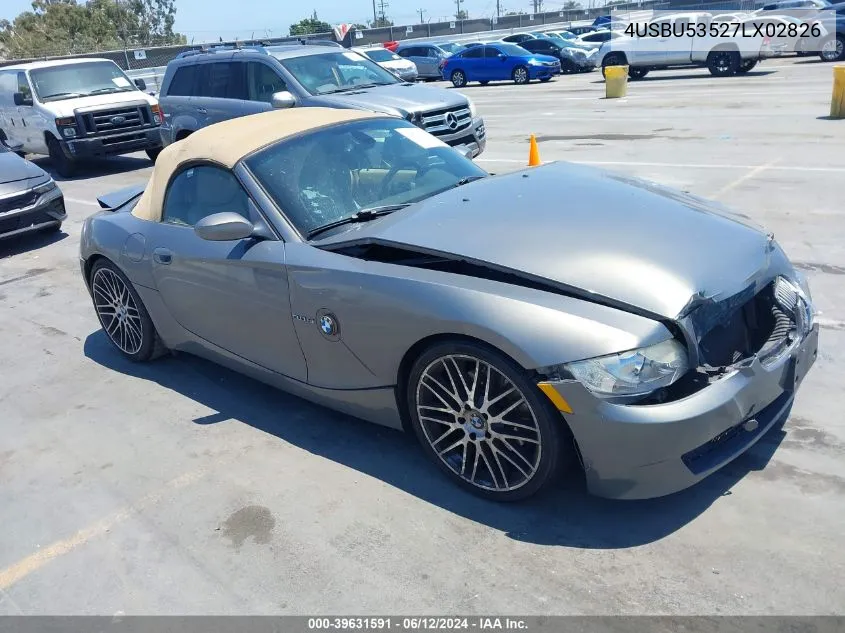 4USBU53527LX02826 2007 BMW Z4 3.0Si