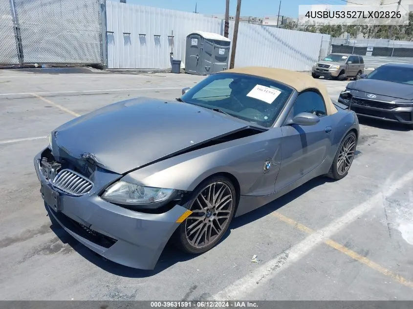 4USBU53527LX02826 2007 BMW Z4 3.0Si