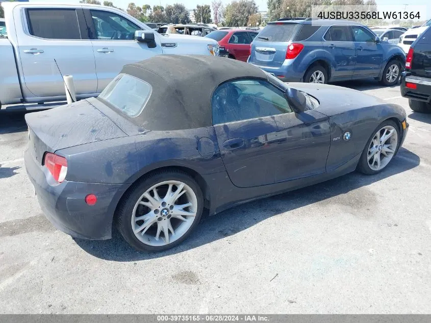 2008 BMW Z4 3.0I VIN: 4USBU33568LW61364 Lot: 39735165