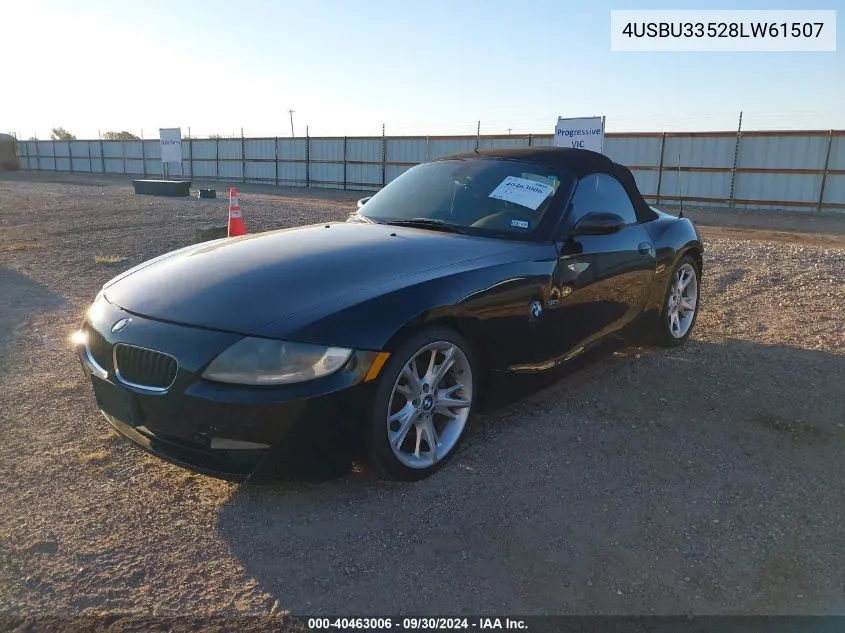 2008 BMW Z4 3.0 VIN: 4USBU33528LW61507 Lot: 40463006