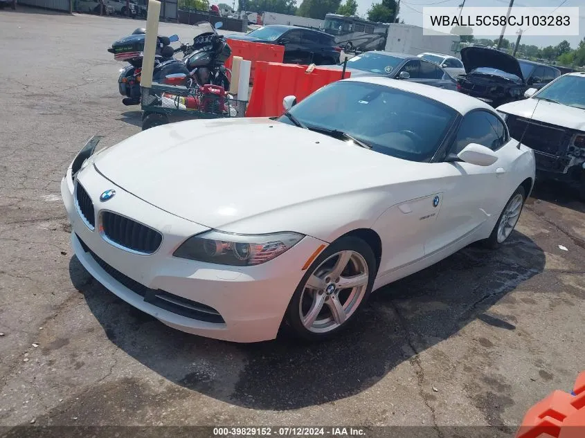 2012 BMW Z4 Sdrive28I VIN: WBALL5C58CJ103283 Lot: 39829152