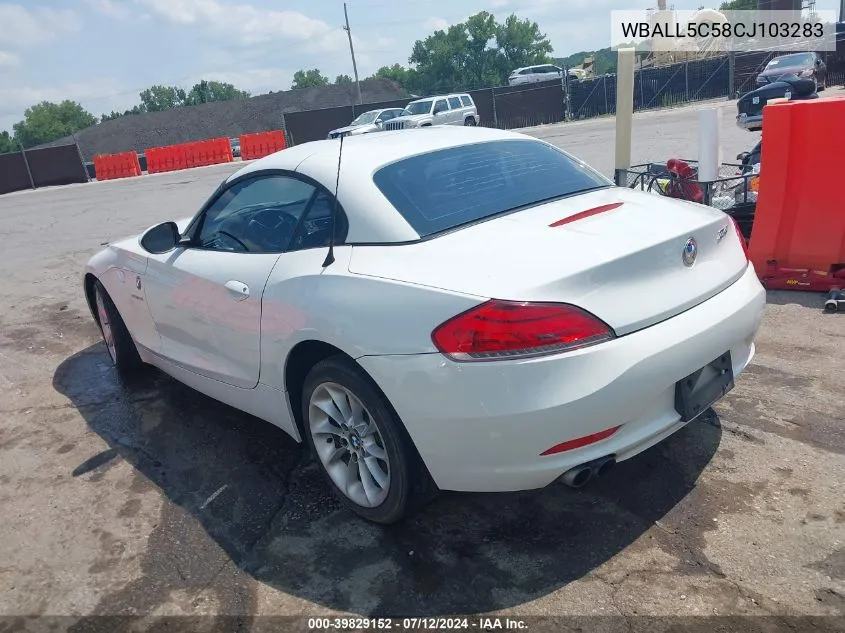 WBALL5C58CJ103283 2012 BMW Z4 Sdrive28I