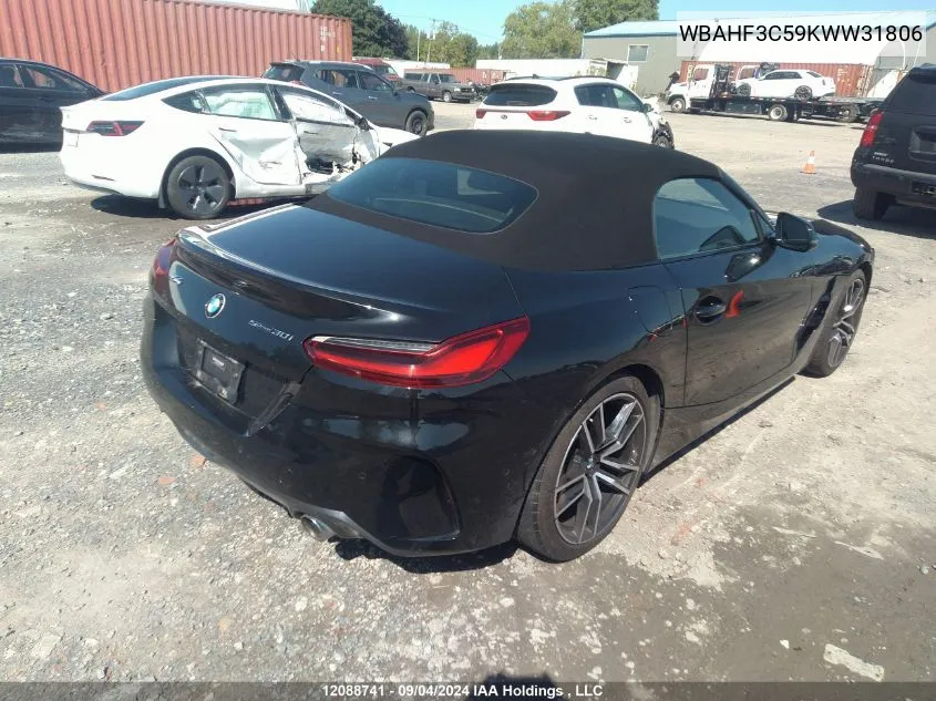 2019 BMW Z4 Sdrive30I VIN: WBAHF3C59KWW31806 Lot: 12088741