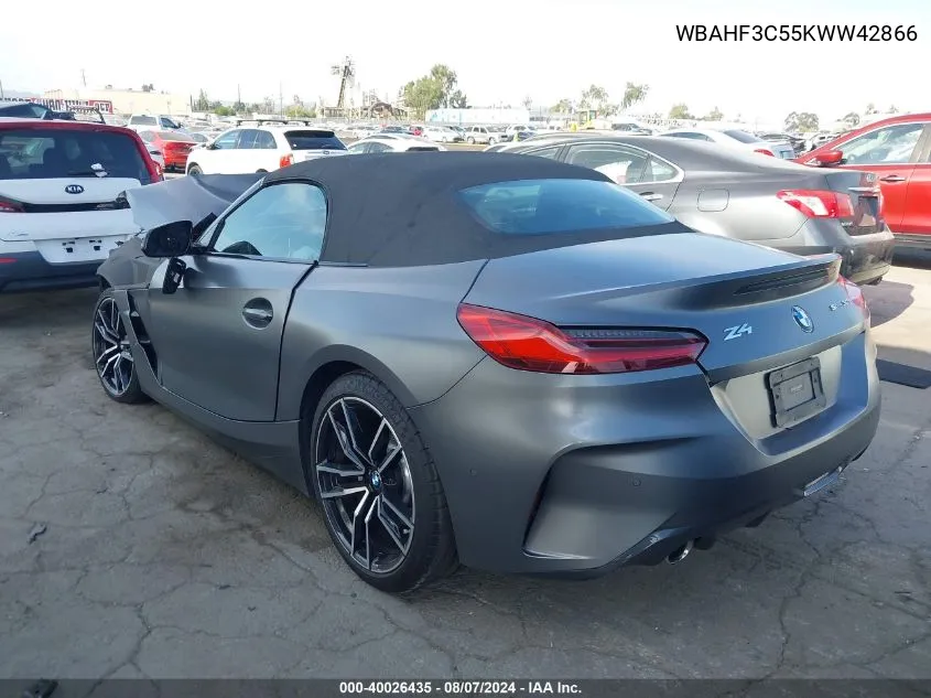 2019 BMW Z4 Sdrive30I VIN: WBAHF3C55KWW42866 Lot: 40026435