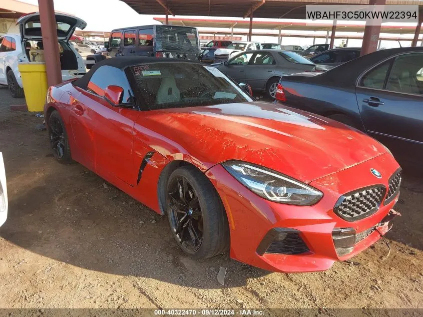 2019 BMW Z4 Sdrive30I VIN: WBAHF3C50KWW22394 Lot: 40322470