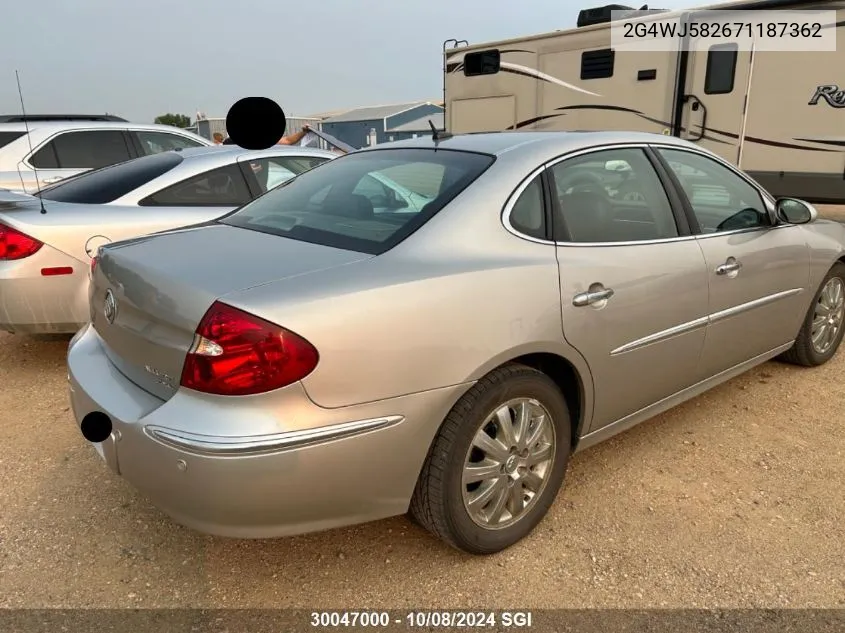 2007 Buick Allure Cxl VIN: 2G4WJ582671187362 Lot: 30047000